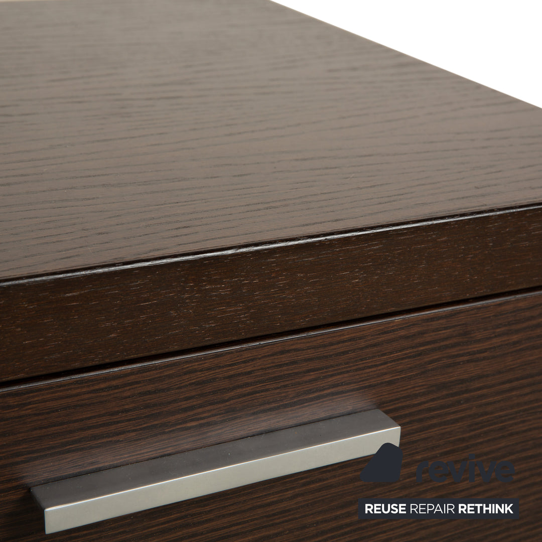 Hülsta Tamis Holz Leder Bett Dunkelbraun 160x200 Nachttische