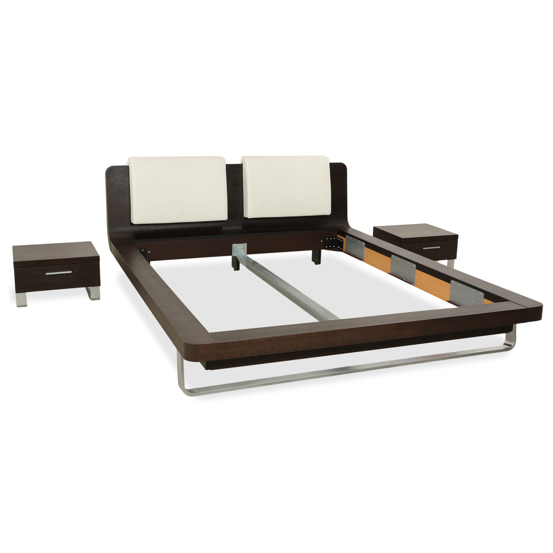 Hülsta Tamis Holz Leder Bett Dunkelbraun 160x200 Nachttische