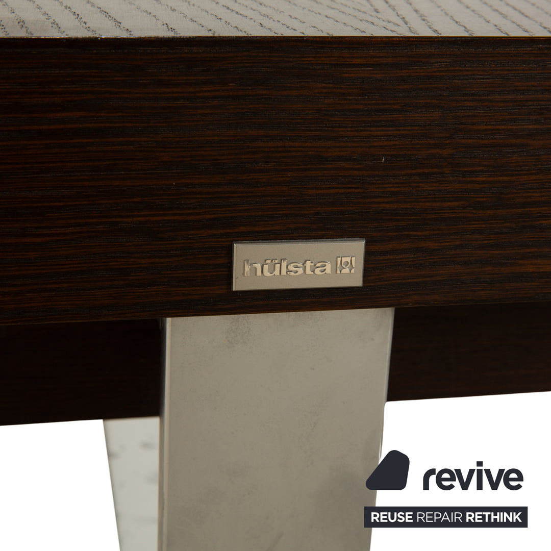 Hülsta Tamis wood leather bed dark brown 160x200 bedside tables