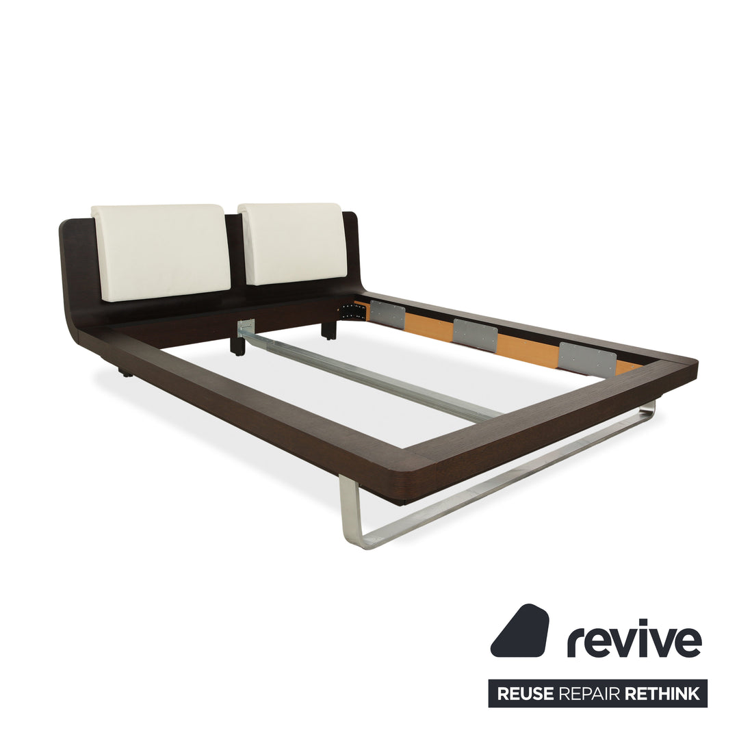 Hülsta Tamis Holz Leder Bett Dunkelbraun 160x200 Nachttische