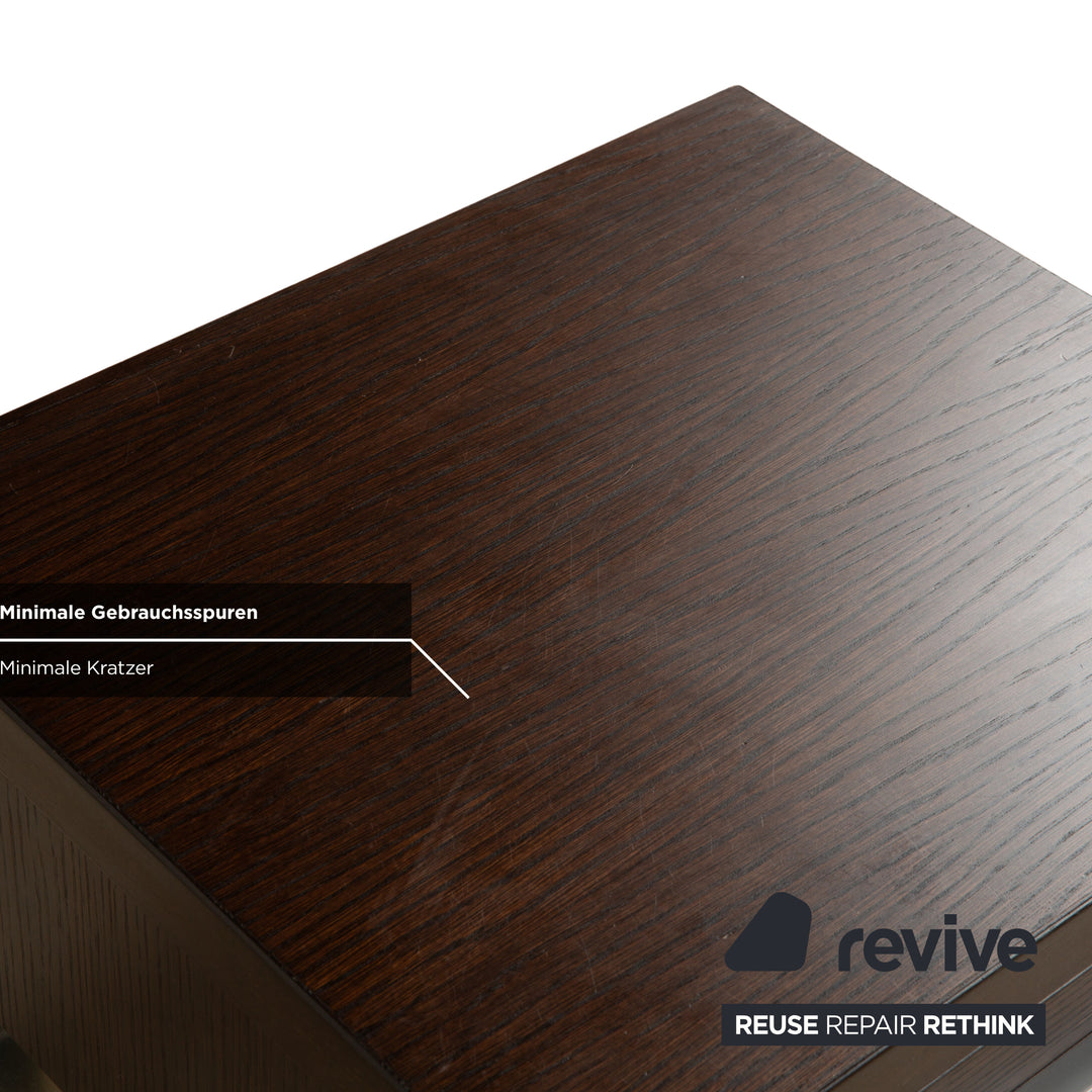 Hülsta Tamis wood leather bed dark brown 160x200 bedside tables