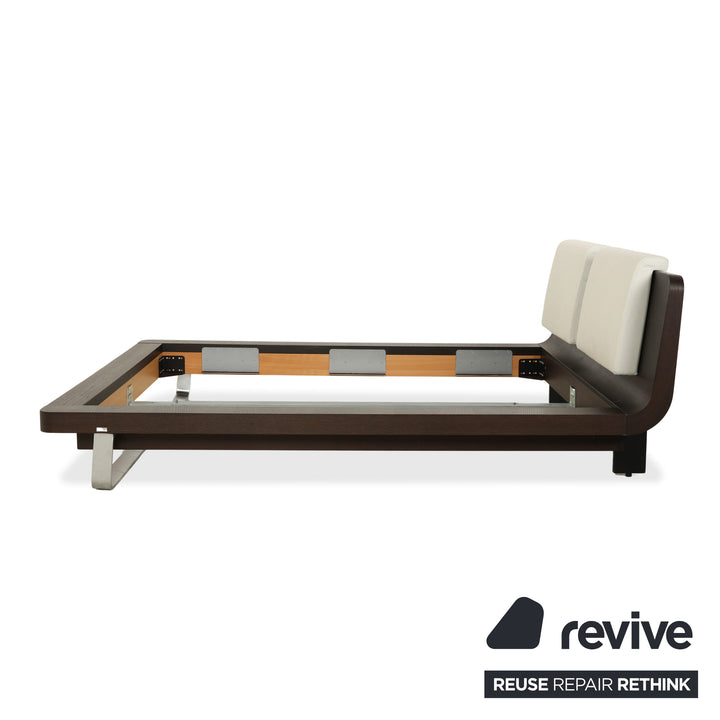 Hülsta Tamis Holz Leder Bett Dunkelbraun 160x200 Nachttische