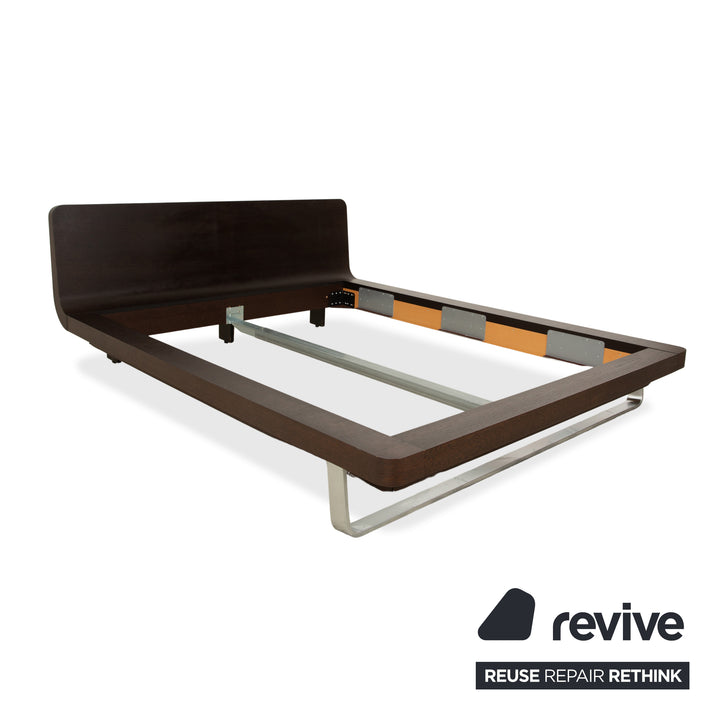 Hülsta Tamis Holz Leder Bett Dunkelbraun 160x200 Nachttische