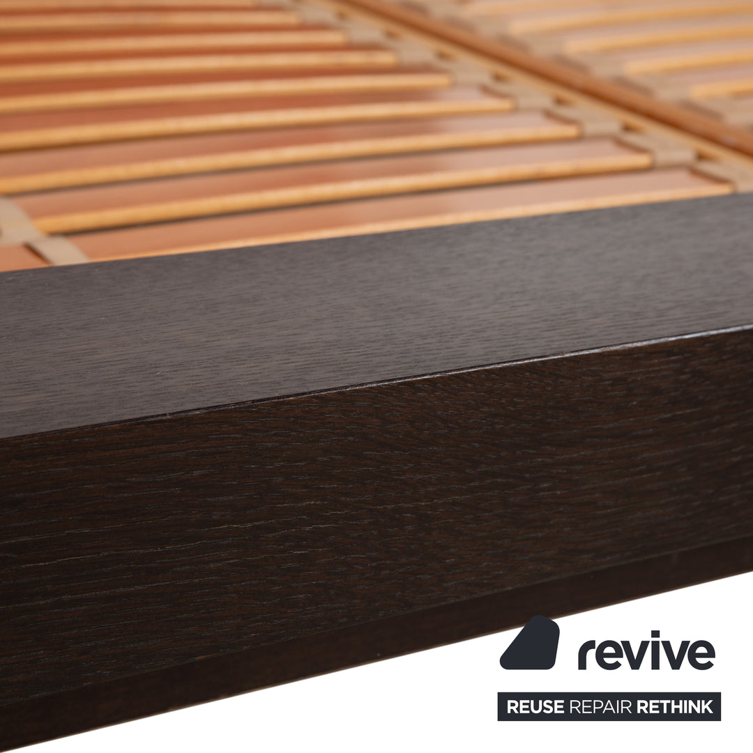 Hülsta Tamis Holz Leder Bett Dunkelbraun Rot 180x200