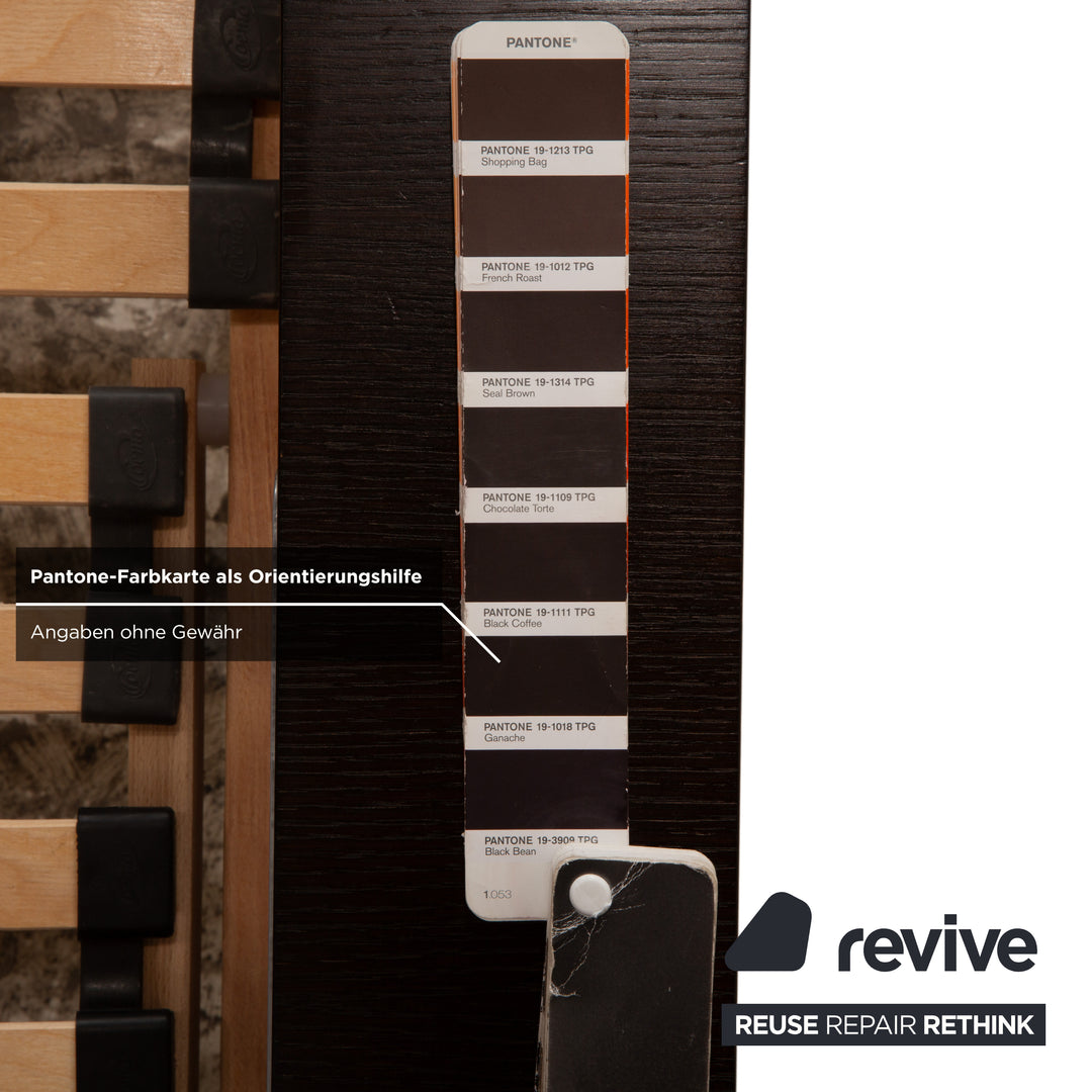 Lit Hülsta Tamis Wood Leather Noir Rouge 180 x 200