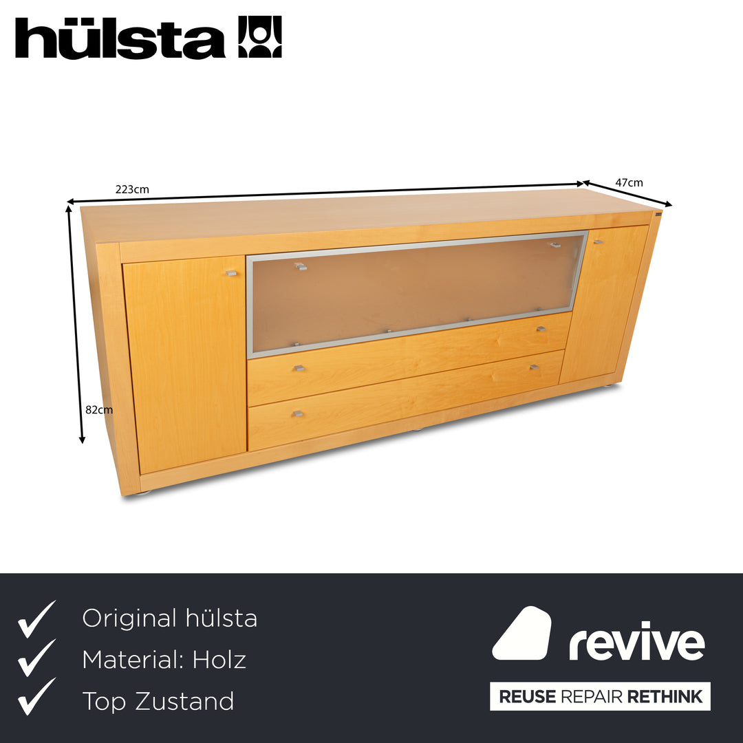 Buffet Hülsta Xelo en bois et verre marron
