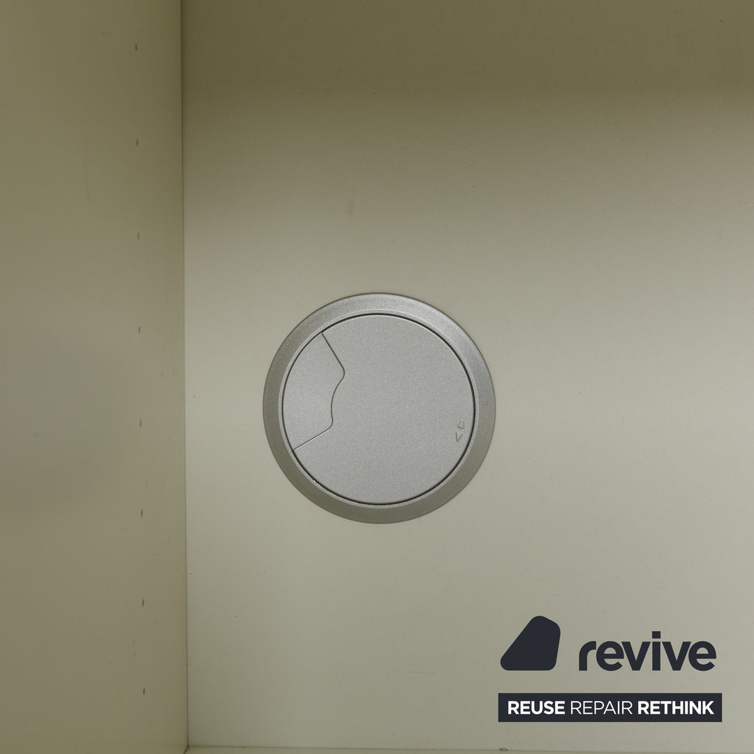 Hülsta Xelo Holz Glas Sideboard Weiß Grau Glas Schubladen Vitrine Mediaboard