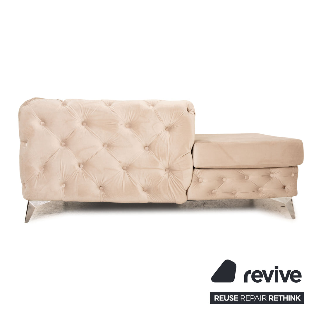 IconX STUDIOS Bali velvet fabric corner sofa beige chaise longue left