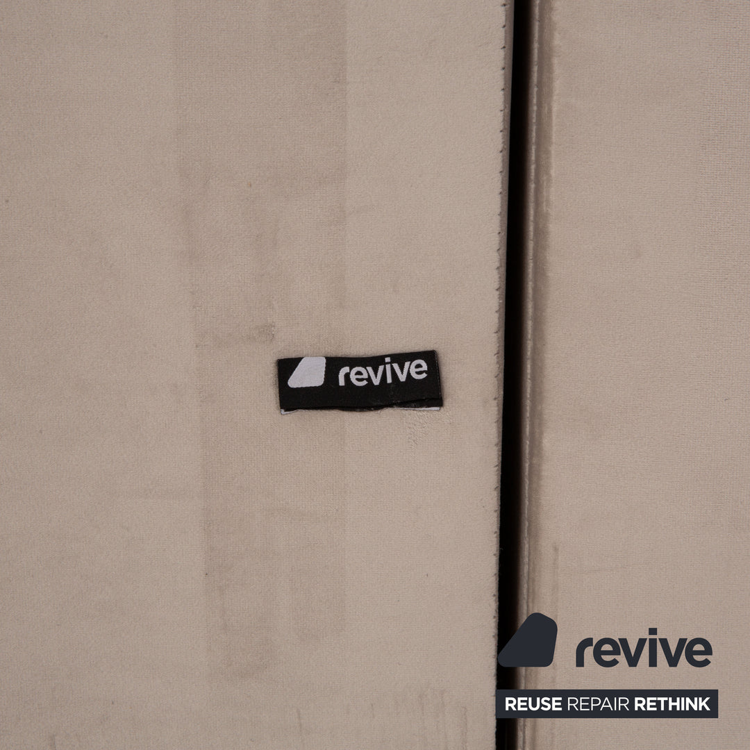 IconX STUDIOS Beluga Samt Stoff Ecksofa Creme Recamiere rechts & links