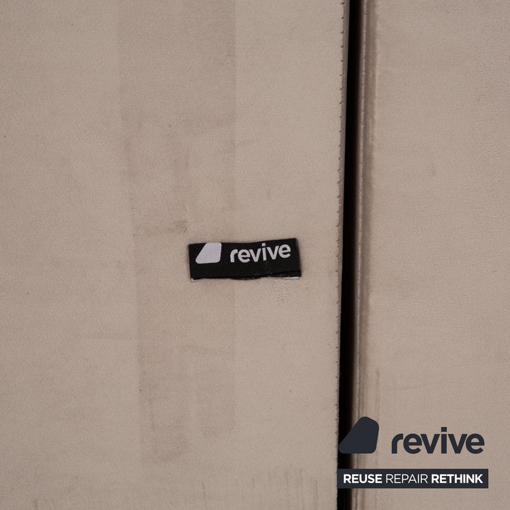 IconX STUDIOS Beluga Samt Stoff Ecksofa Creme Recamiere rechts & links