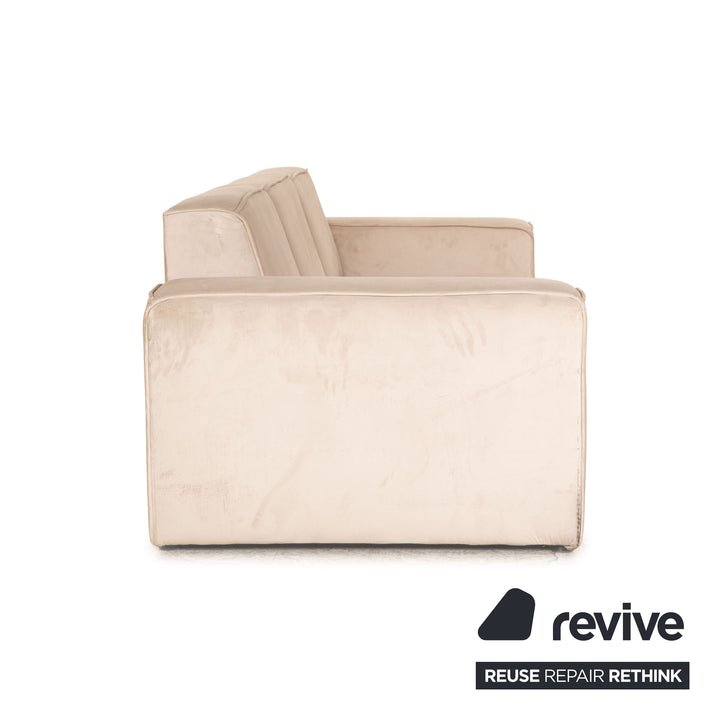 IconX STUDIOS Beluga Samt Stoff Viersitzer Beige Hellgrau Sofa Couch