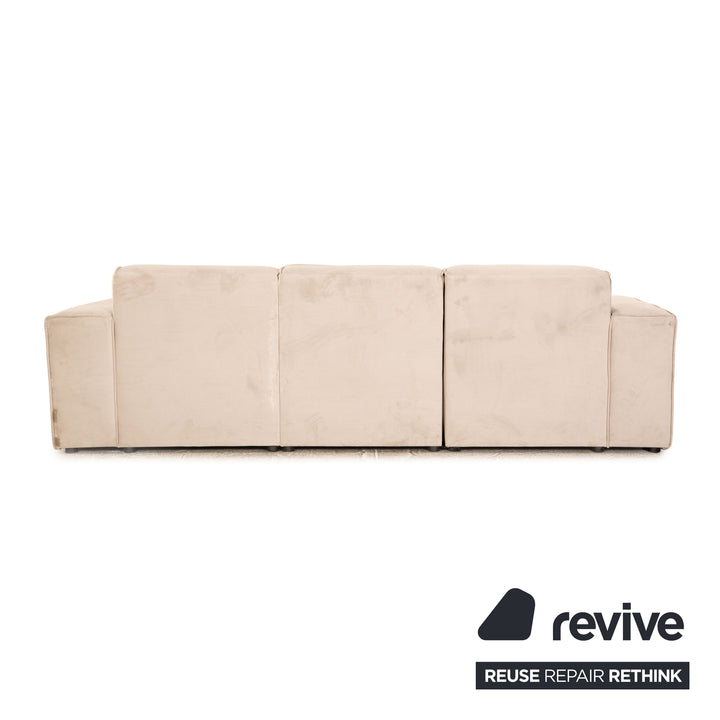 IconX STUDIOS Beluga Samt Stoff Viersitzer Beige Hellgrau Sofa Couch