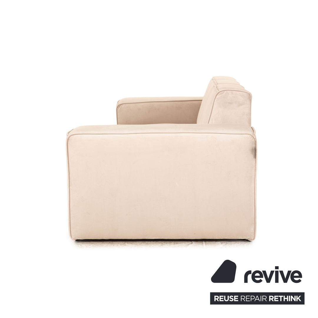 IconX STUDIOS Beluga Samt Stoff Viersitzer Beige Hellgrau Sofa Couch