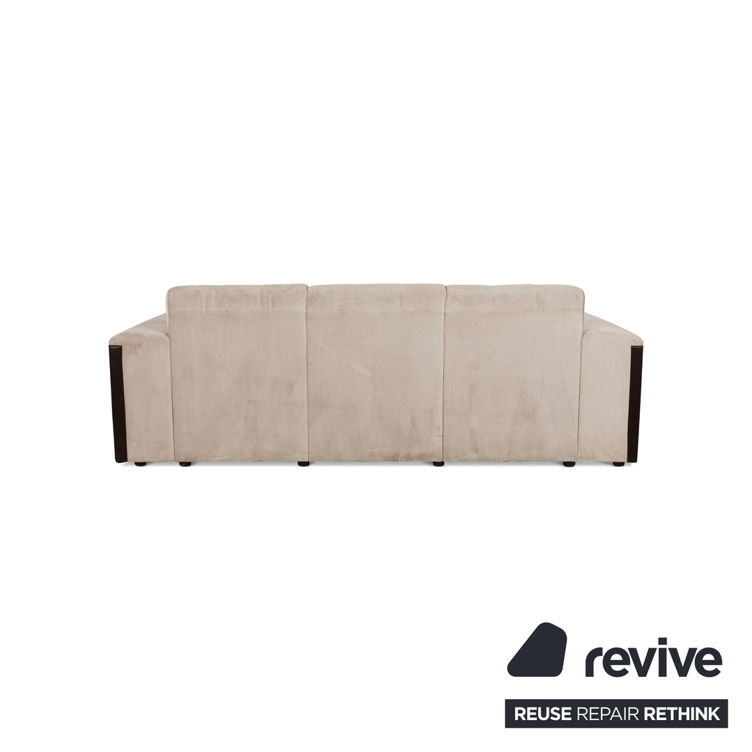 IconX STUDIOS Bloom Samt Stoff Dreisitzer Beige Sofa Couch