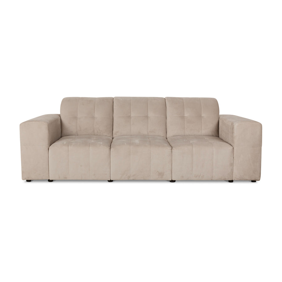 IconX STUDIOS Bloom Samt Stoff Dreisitzer Beige Sofa Couch