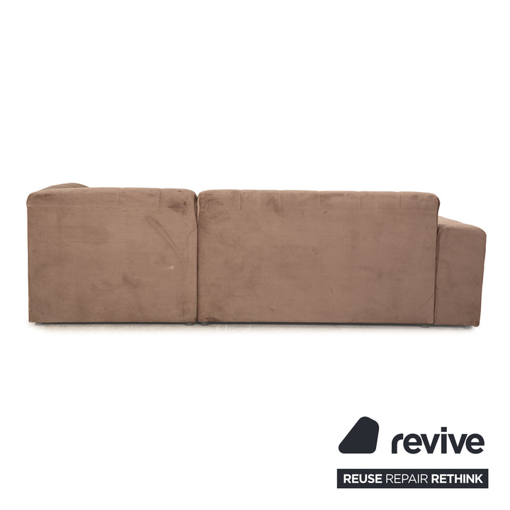 IconX STUDIOS Bloom Velvet Fabric Three Seater Beige Sofa