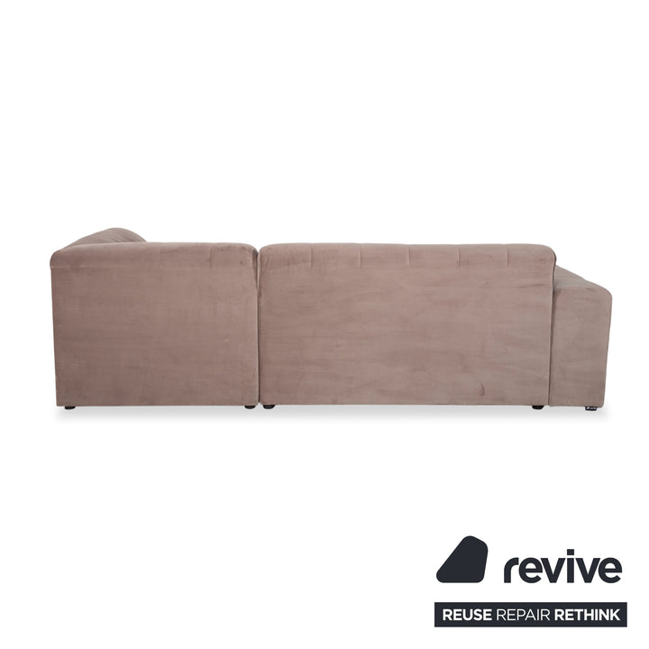 IconX STUDIOS Bloom Velvet Fabric Three-Seater Light Grey Beige Taupe Sofa Couch