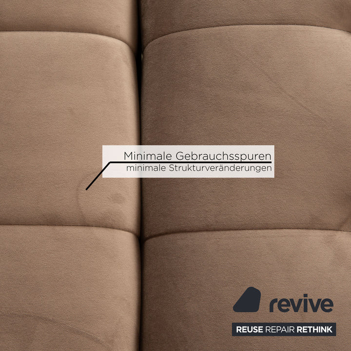 IconX STUDIOS Bloom Velvet Fabric Corner Sofa Couch Beige