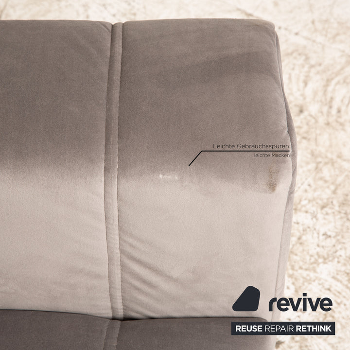 IconX STUDIOS Bloom Velvet Fabric Armchair Grey