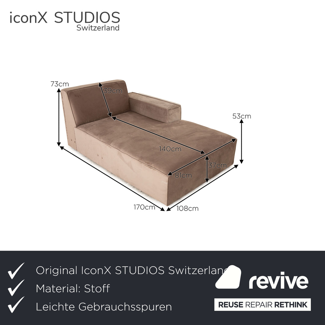 IconX STUDIOS Hedera Samt Stoff Zweisitzer Beige Daybed