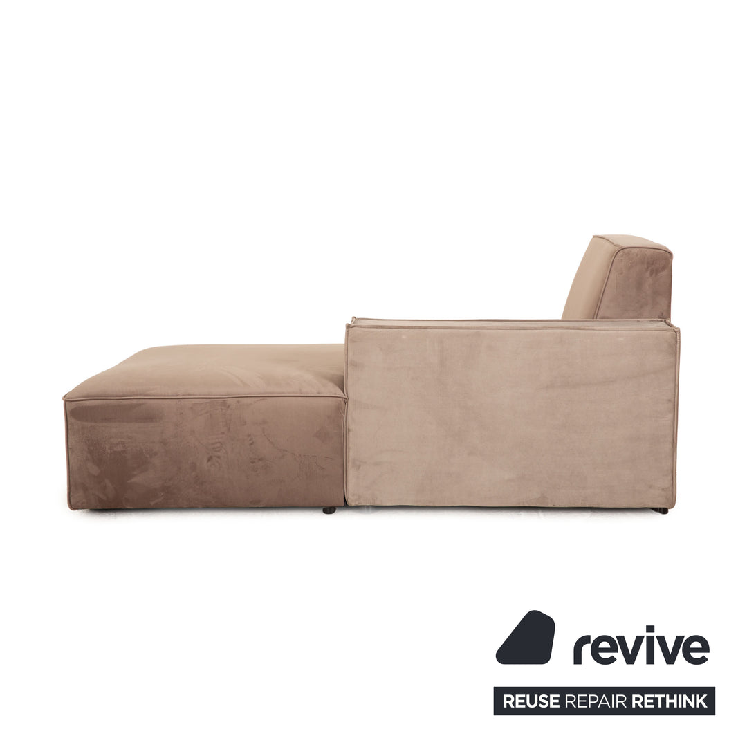 IconX STUDIOS Hedera Velvet Fabric Two Seater Beige Daybed