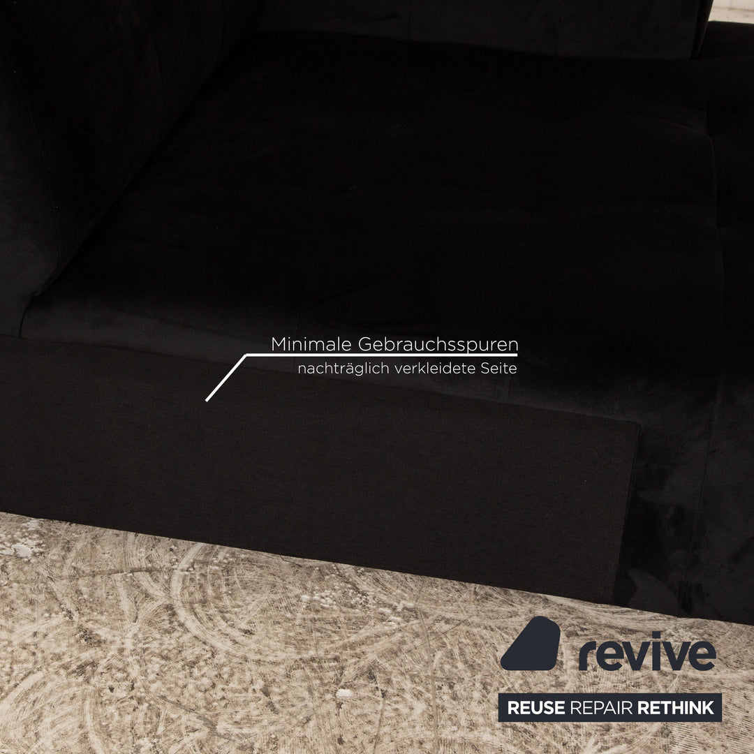 IconX STUDIOS Switzerland Bloom Velvet Fabric Lounger Recamiere Daybed Black Daybed Lounger