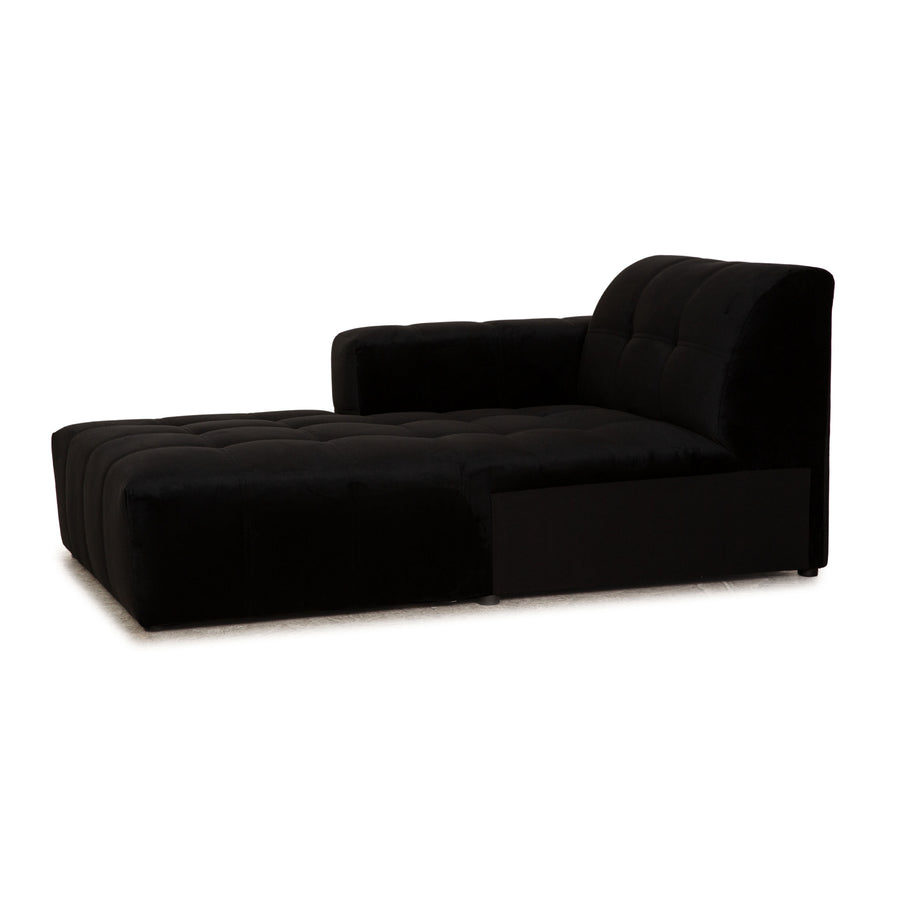 IconX STUDIOS Switzerland Bloom Velvet Fabric Lounger Recamiere Daybed Black Daybed Lounger