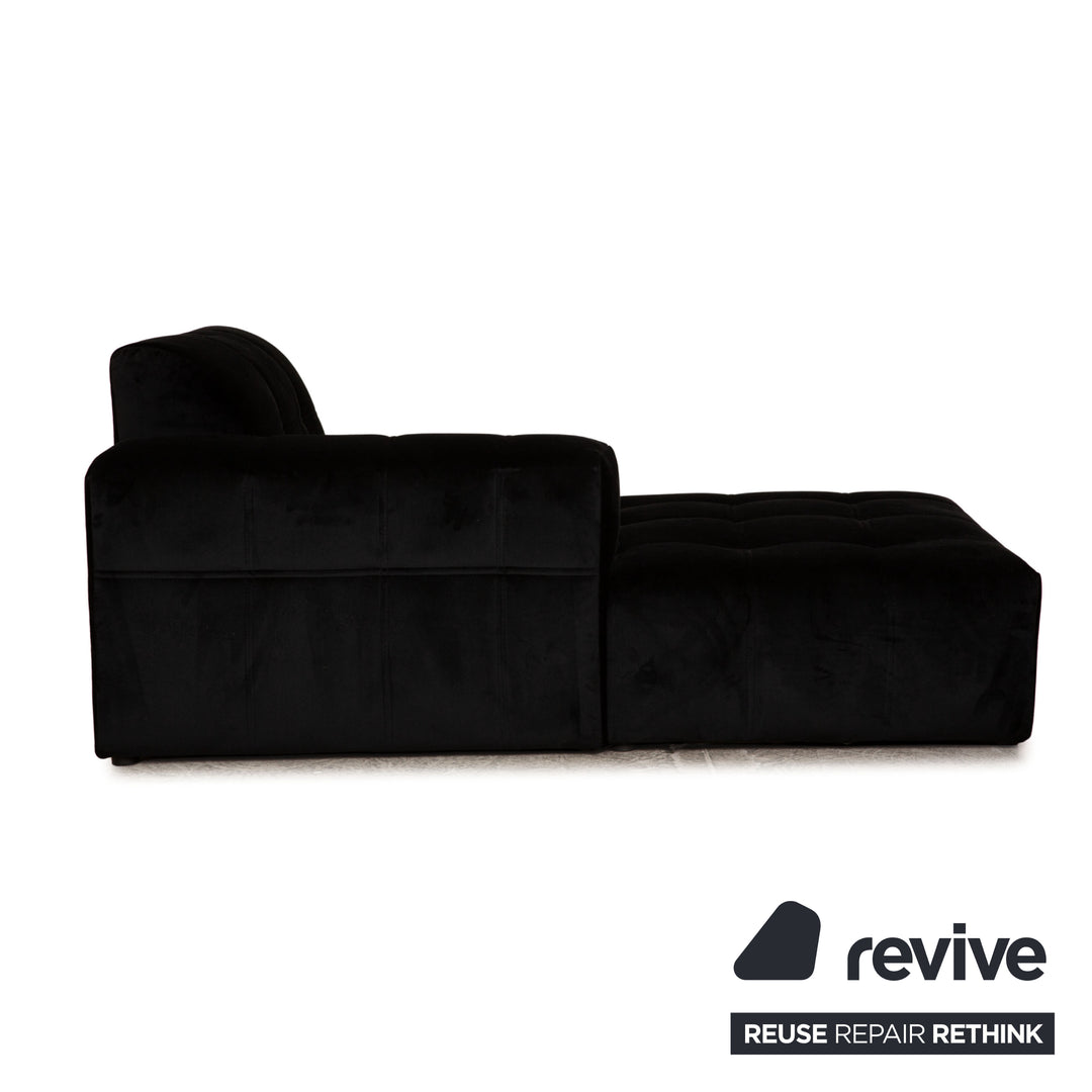 IconX STUDIOS Switzerland Bloom Velvet Fabric Lounger Recamiere Daybed Black Daybed Lounger