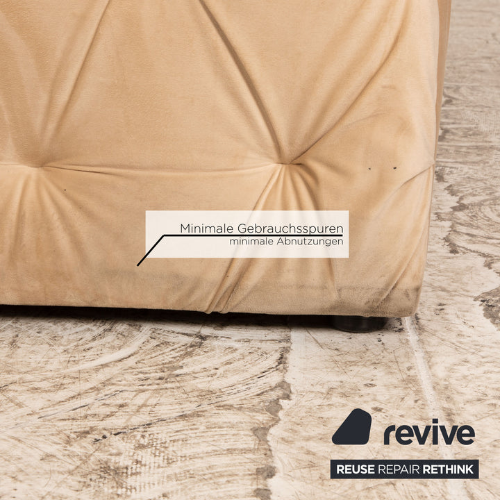 IconX STUDIOS Venus Samt Stoff Dreisitzer Beige Sofa Couch