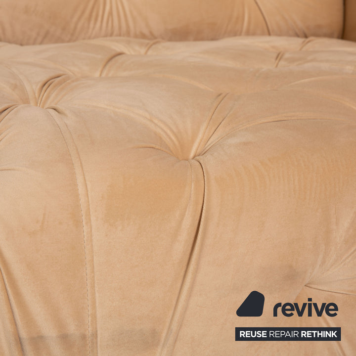 IconX STUDIOS Venus Samt Stoff Dreisitzer Beige Sofa Couch