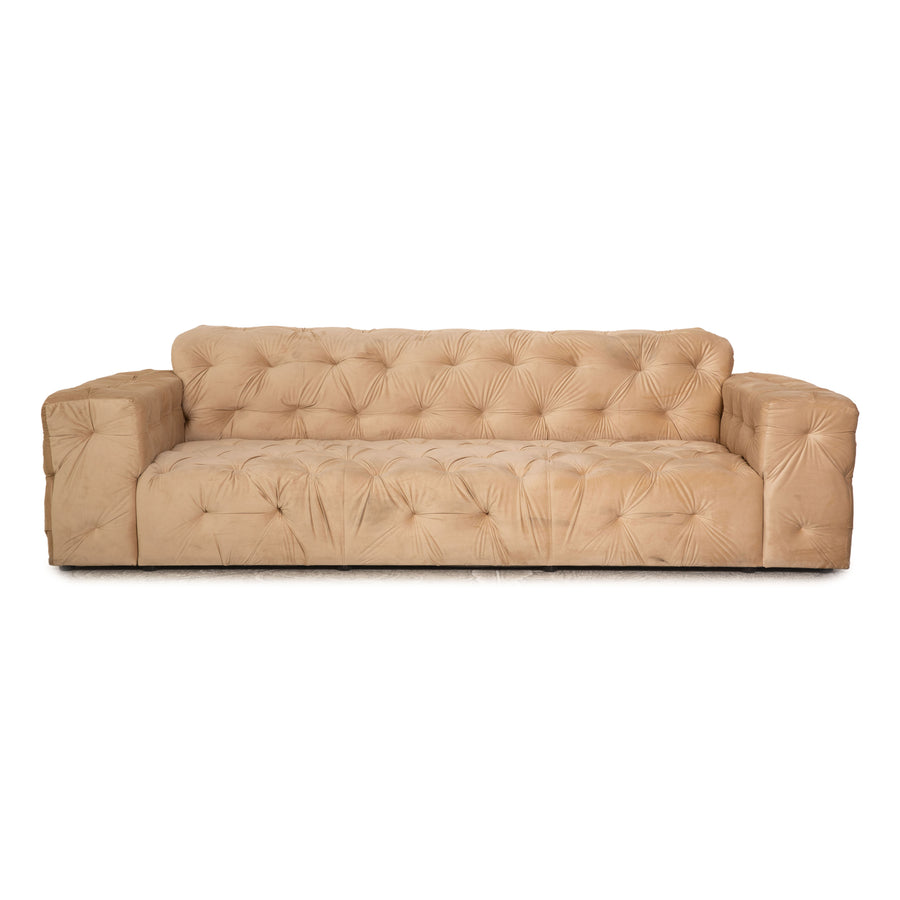 IconX STUDIOS Venus Samt Stoff Dreisitzer Beige Sofa Couch