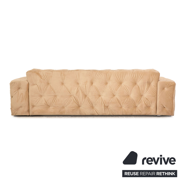 IconX STUDIOS Venus Samt Stoff Dreisitzer Beige Sofa Couch