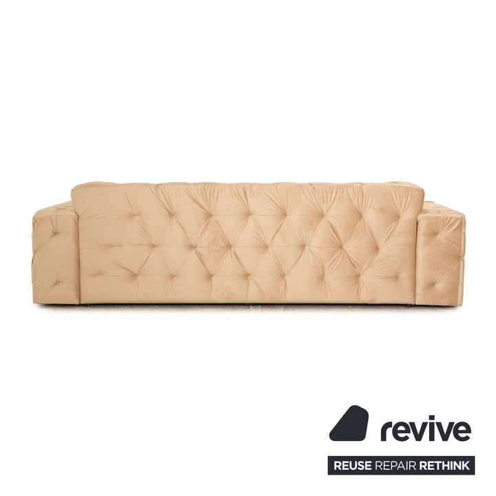 IconX STUDIOS Venus Samt Stoff Dreisitzer Beige Sofa Couch