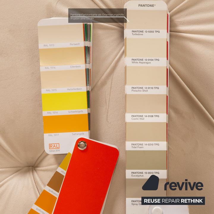 IconX STUDIOS Canapé trois places en tissu velours Venus Beige