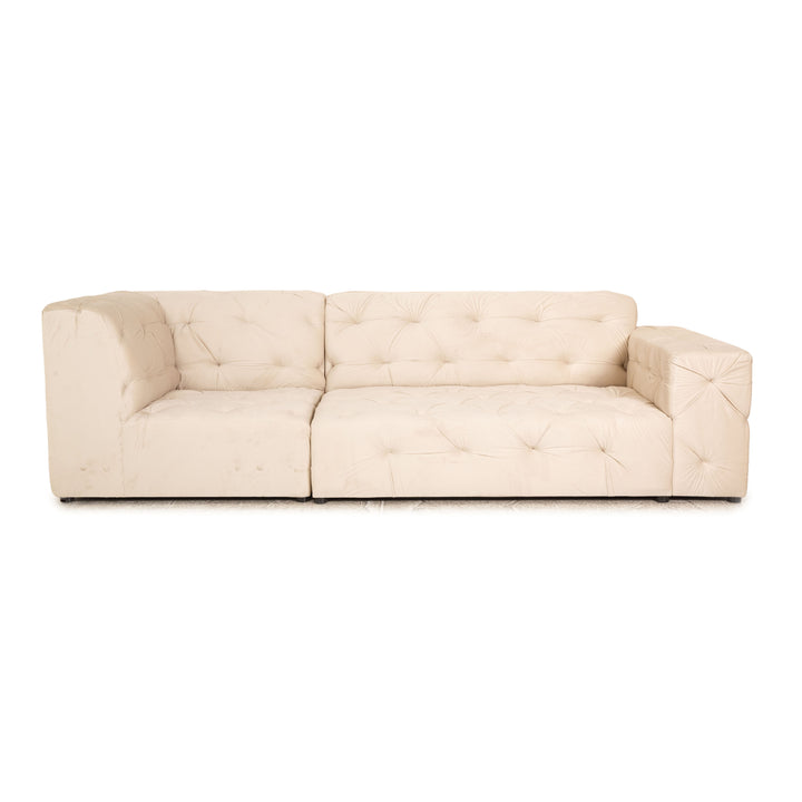 IconX STUDIOS Canapé trois places en tissu velours Venus Beige