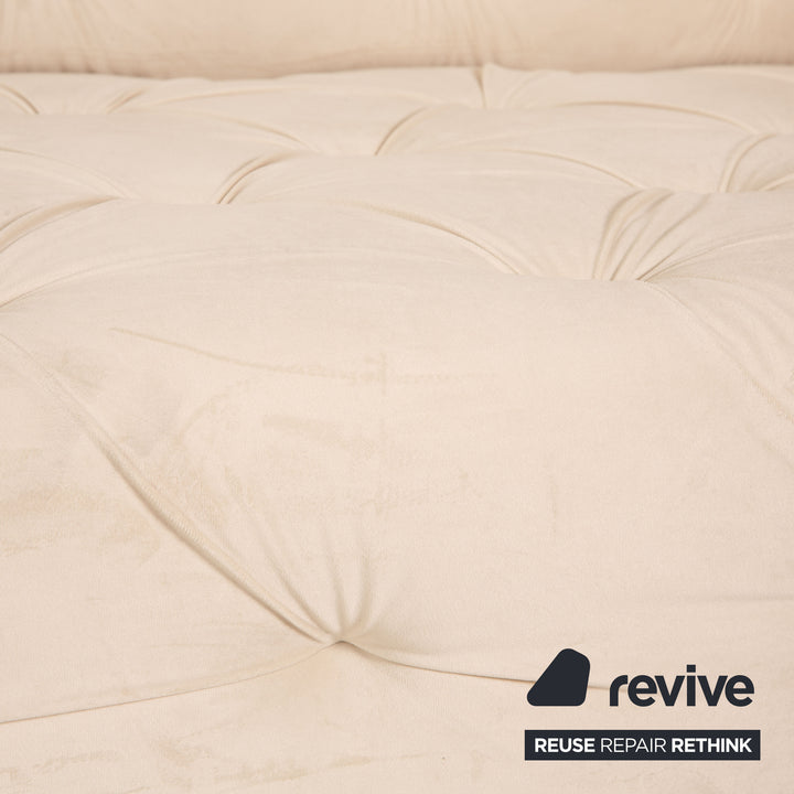IconX STUDIOS Canapé trois places en tissu velours Venus Beige
