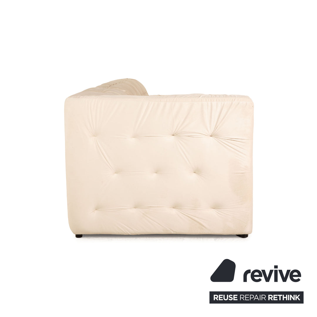 IconX STUDIOS Canapé trois places en tissu velours Venus Beige