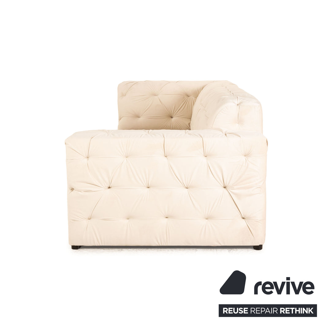 IconX STUDIOS Canapé trois places en tissu velours Venus Beige