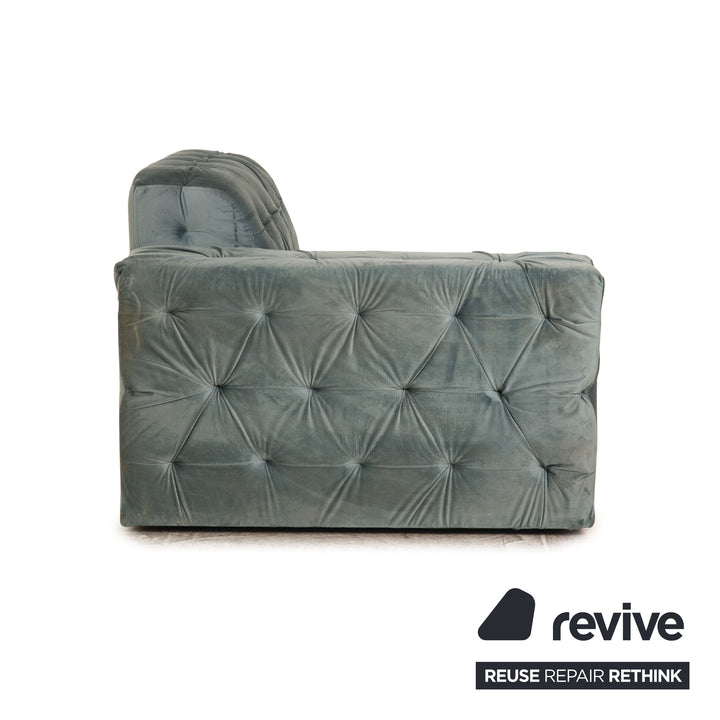 IconX STUDIOS Venus Samt Stoff Liege Blau
