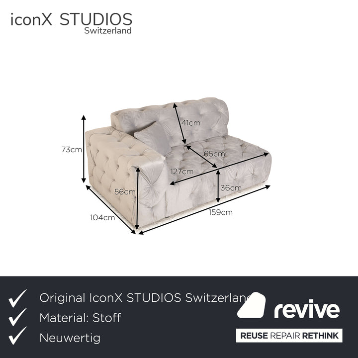 IconX STUDIOS Venus Samt Stoff Liege Grau