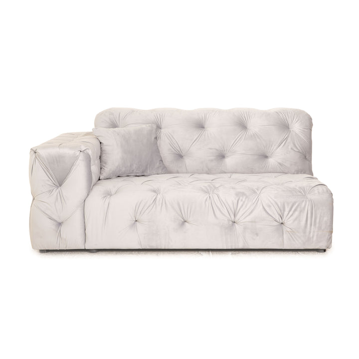 IconX STUDIOS Chaise longue en tissu velours Venus Gris