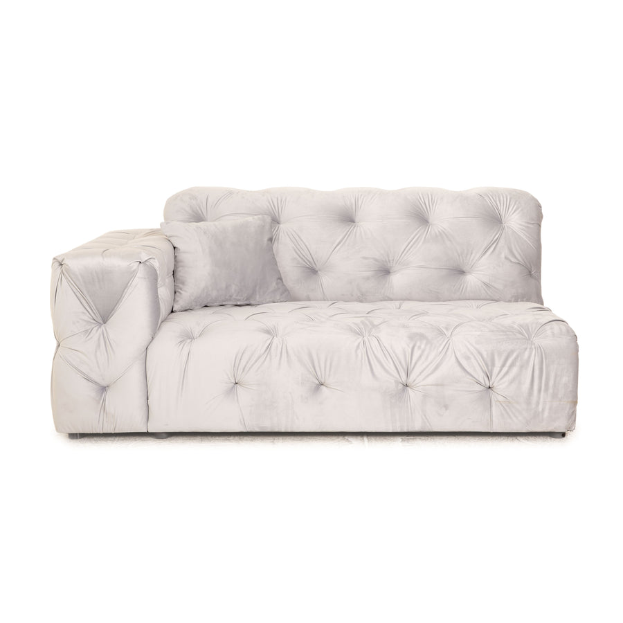 IconX STUDIOS Chaise longue en tissu velours Venus Gris