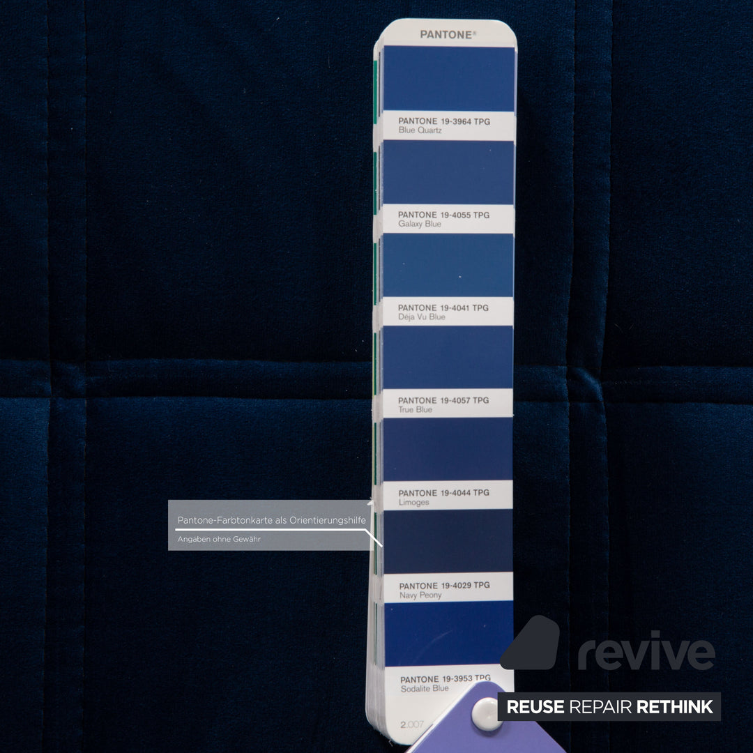 IconX Switzerland Bloom velvet sofa set blue three-seater couch