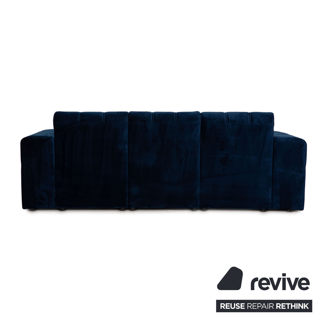 IconX Switzerland Bloom velvet sofa set blue three-seater couch