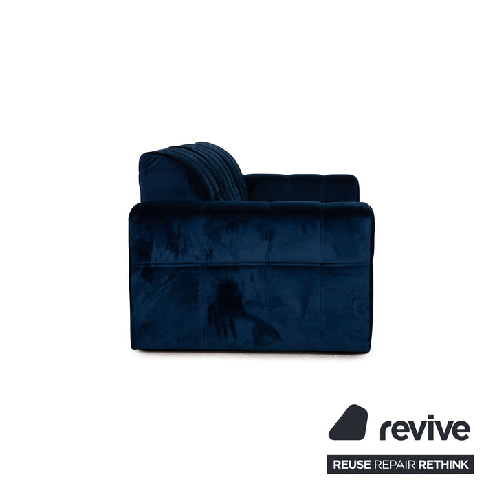 IconX Switzerland Bloom velvet sofa set blue three-seater couch
