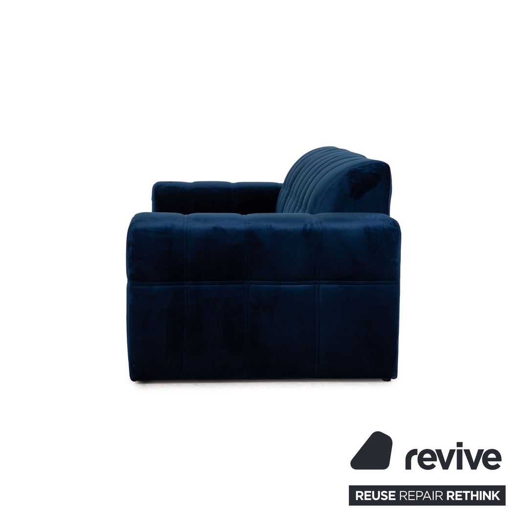IconX Switzerland Bloom velvet sofa set blue three-seater couch