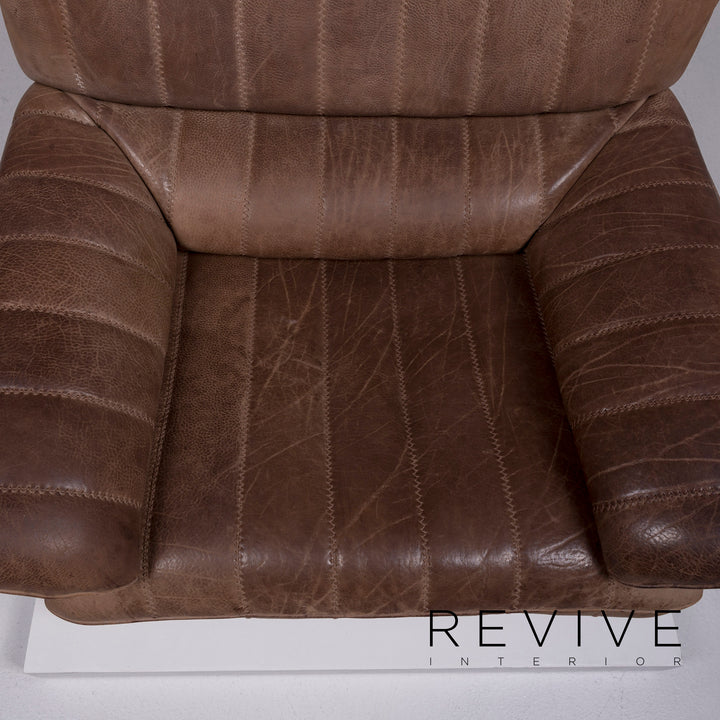 de Sede ds 86 Designer Leder Sofa Garnitur Braun Dreisitzer Sessel #10449