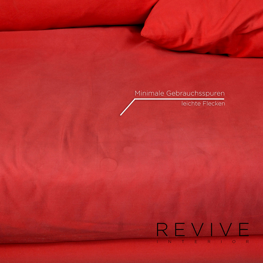 ligne roset Multy Stoff Sofa Rot Schlafsofa Dreisitzer Schlaffunktion Funktion Couch #10319
