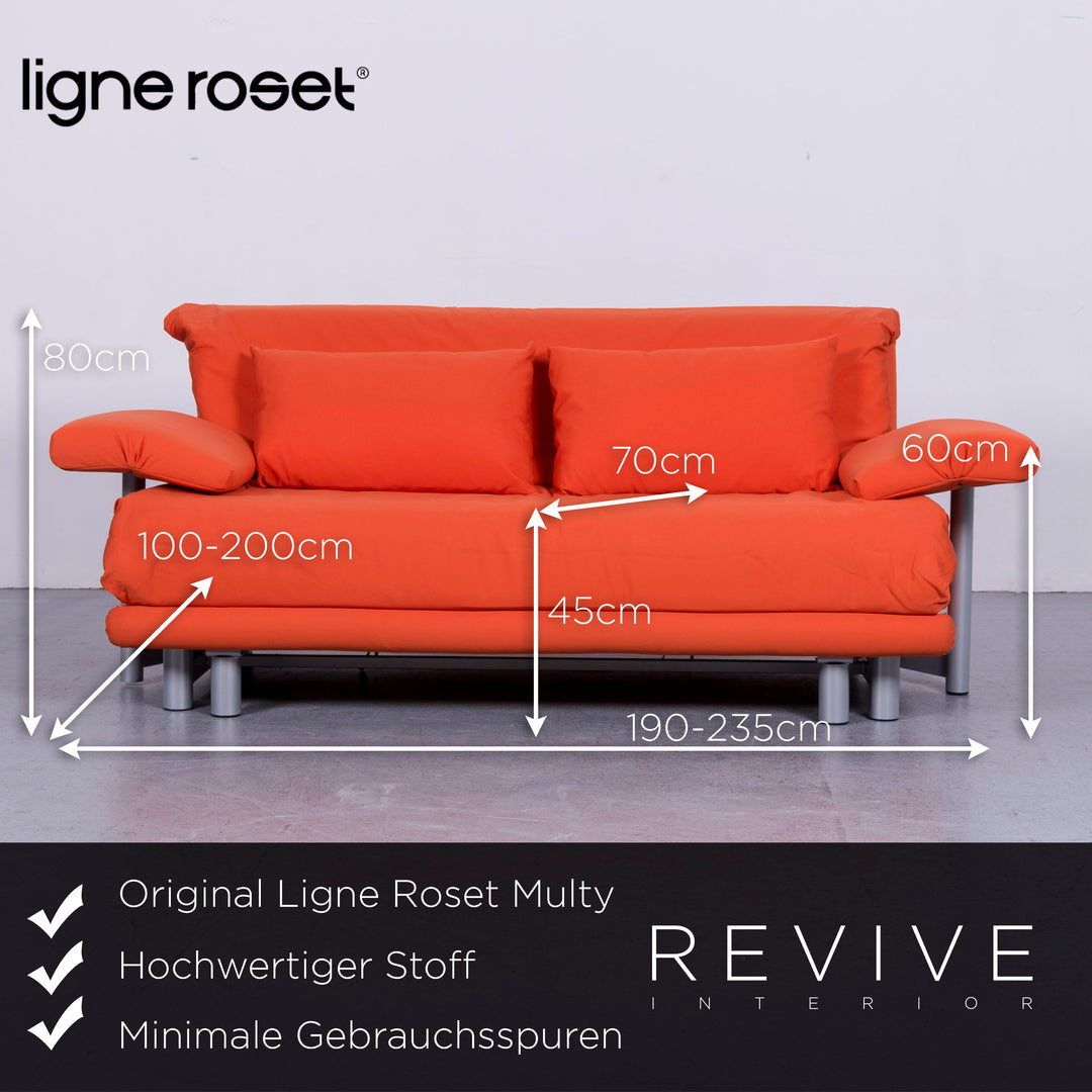 Ligne Roset Multy Designer Stoff Sofa Orange Couch Schlafsofa Funktion inkl. Armlehnen