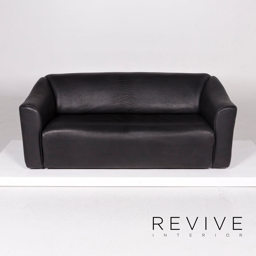 de Sede DS 47 leather sofa black two-seater function couch #12100